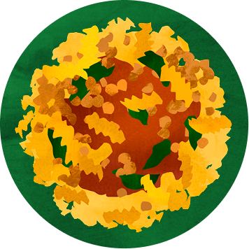 Bolognese meal on a green plate